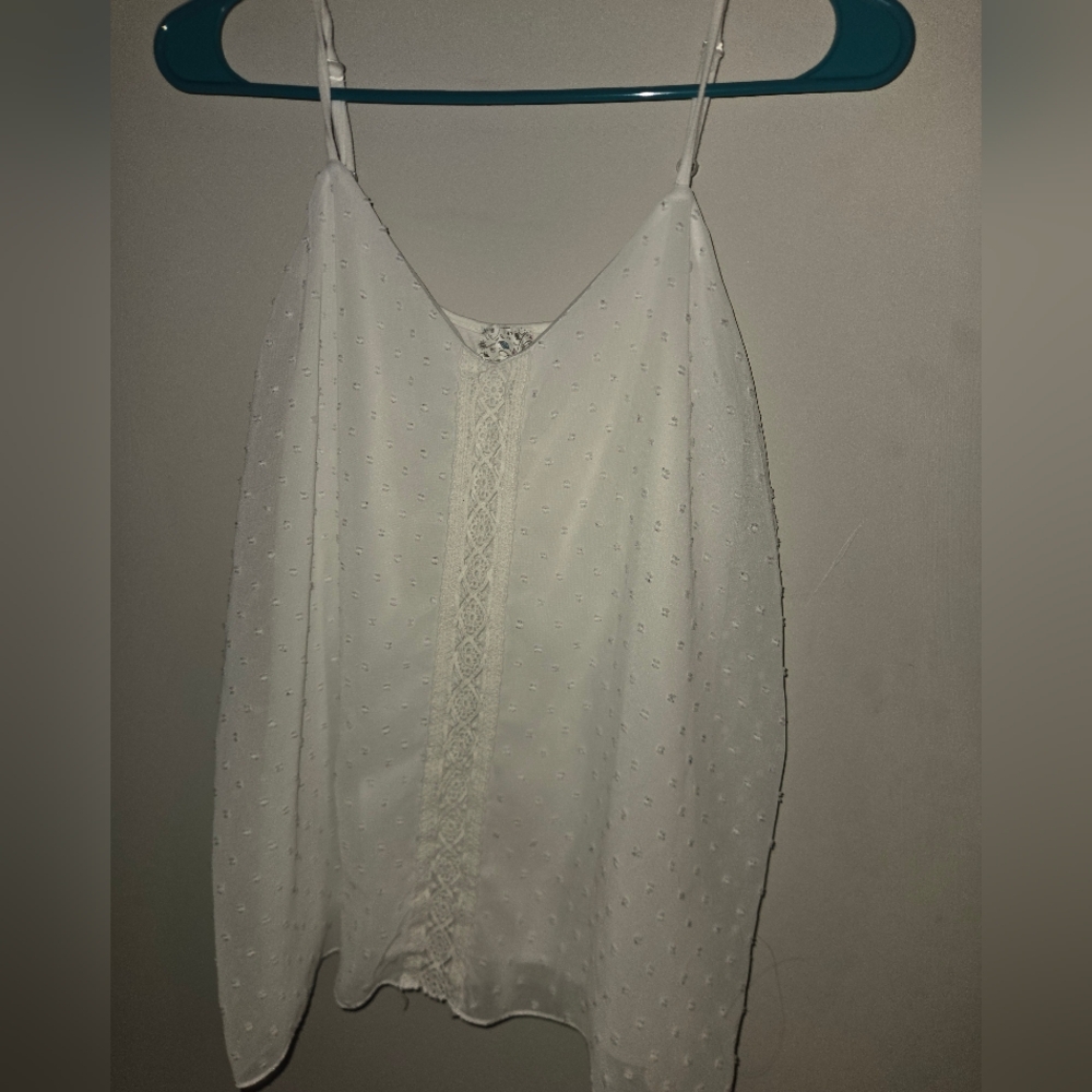NAIF White Lace Detail Tank Top